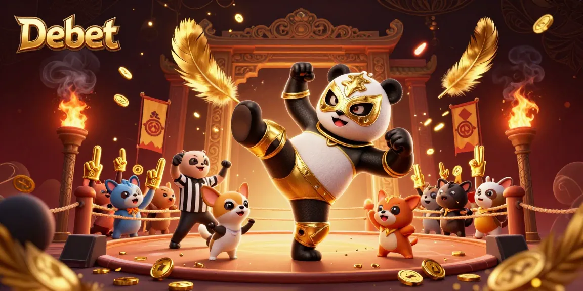 Experience thrilling moments with Debet's vibrant gambling scene featuring animated characters in action.