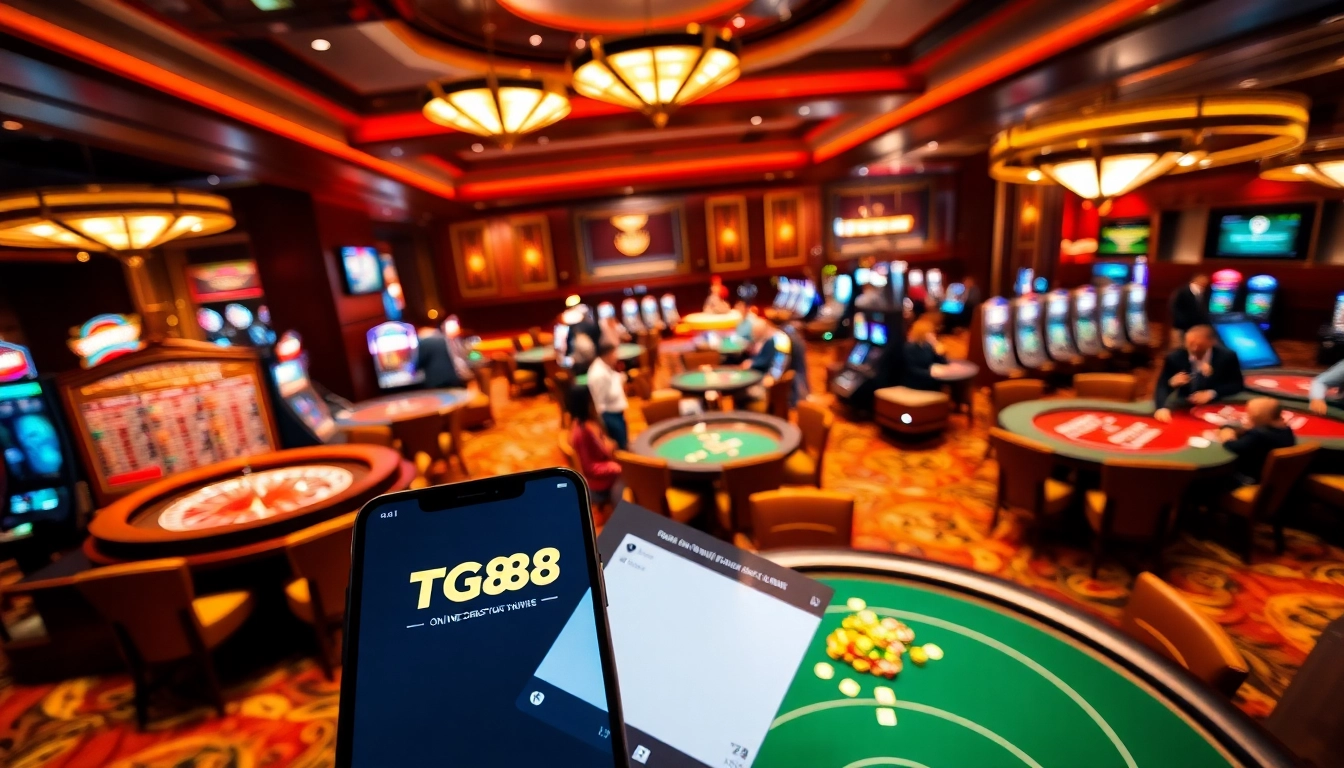 Experience the thrill of gambling at TG88 casino with vibrant tables and mobile betting options.