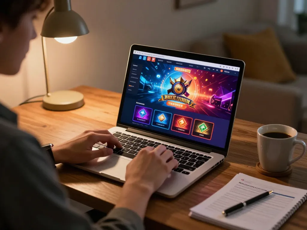 Engaging scene of Ong777 casino online gaming setup at home, featuring vibrant graphics and cozy atmosphere.