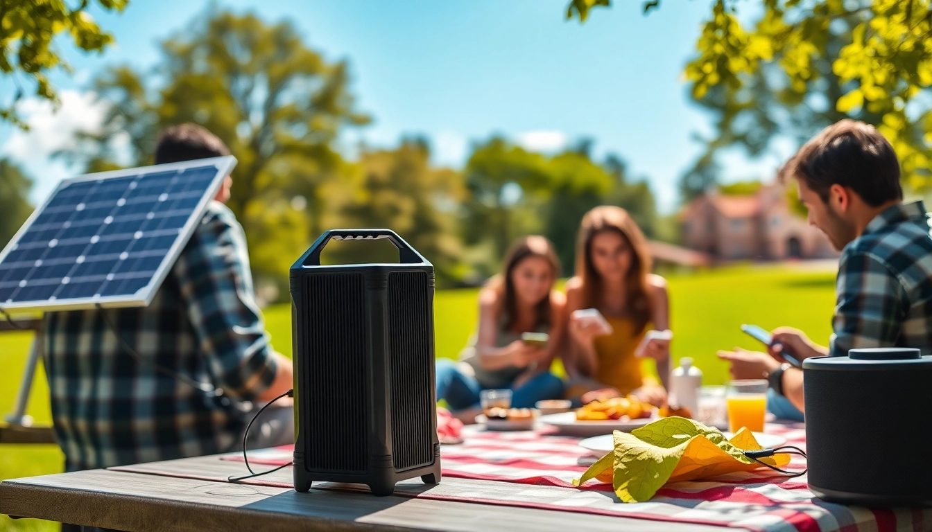 Experience eco-friendly energy with EcoFlow portable power station at a family picnic.