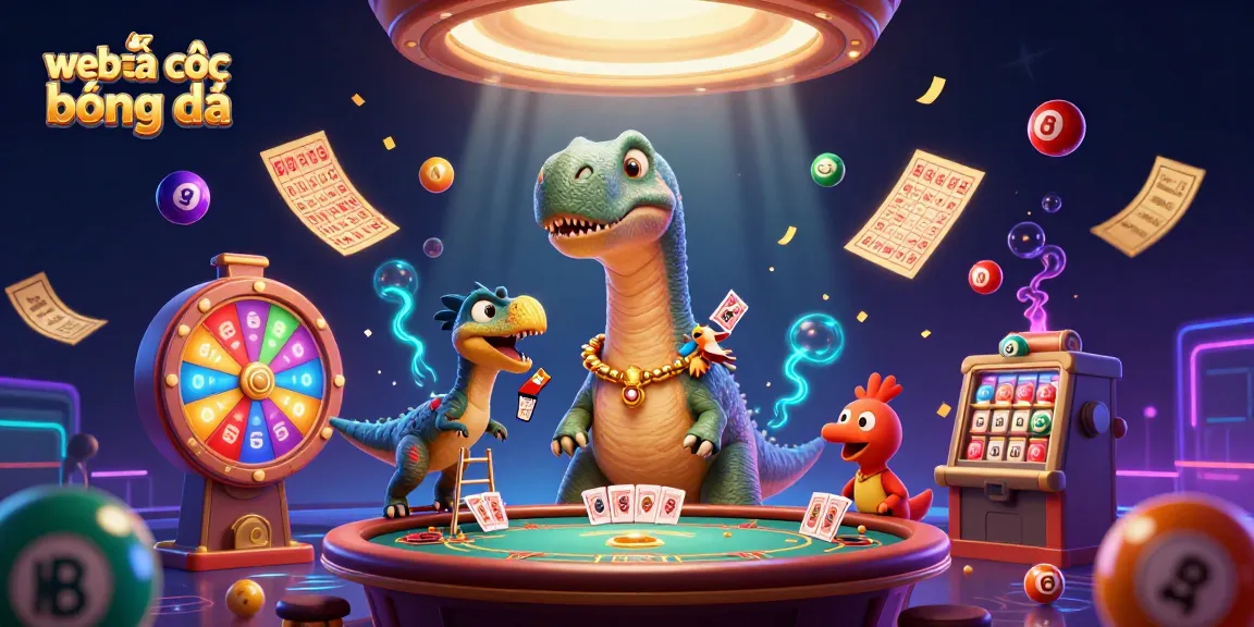 Experience excitement in the web cá cược bóng đá with a vibrant 3D cartoon illustration showcasing dynamic gambling elements.
