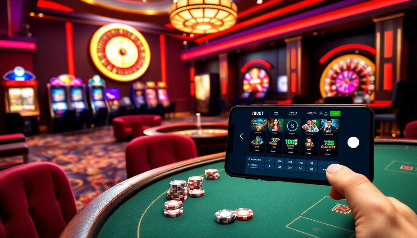 Experience the excitement of gambling at 789bet with vibrant casino scenes and engaging games.