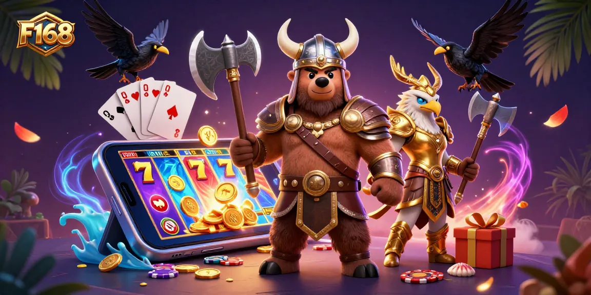 F168 offers an energetic gaming experience with vibrant slot games amidst rich casino elements and a dynamic atmosphere.