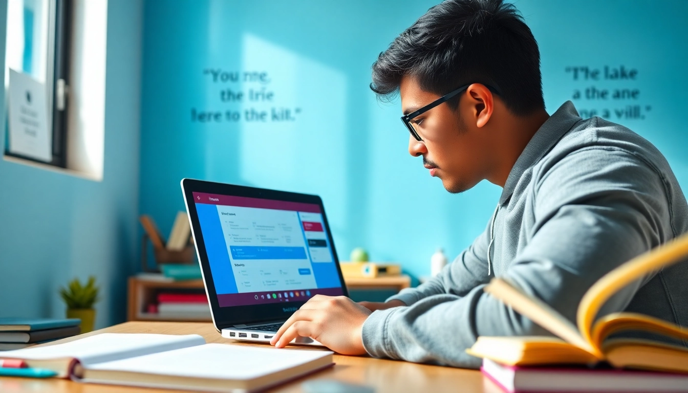Efficient online exam assistance showcased with a focused student in a bright study setting.
