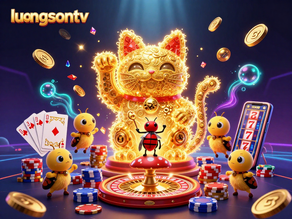 Experience thrilling gambling excitement with luongsontv as golden fireflies celebrate Chinese New Year.