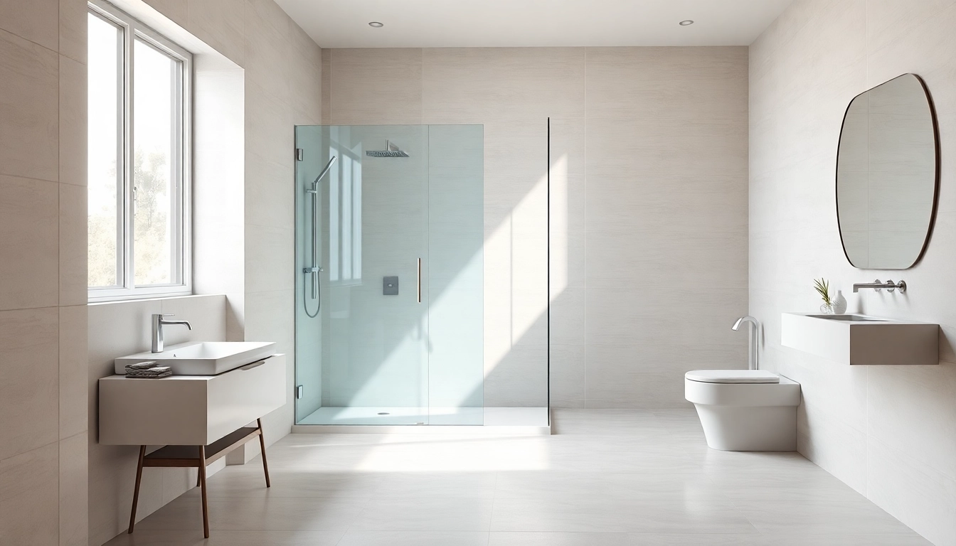 Dusche 100x100 in modernem Bad mit eleganten Armaturen und weicher Beleuchtung.