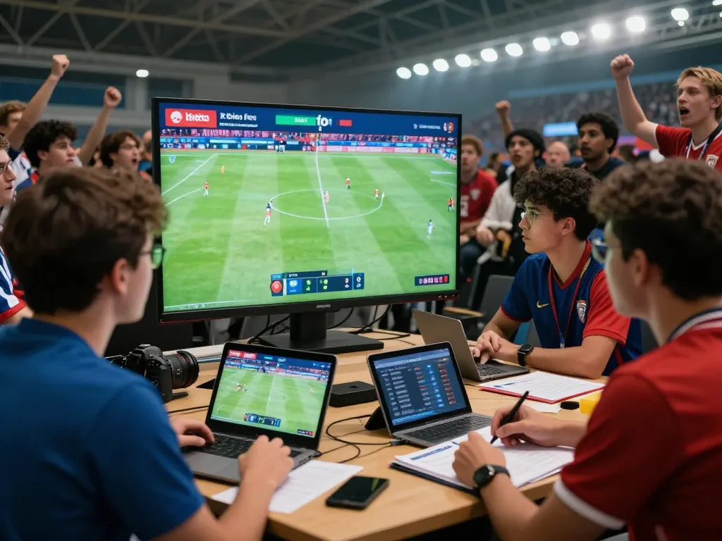 Fans engaging in kèo bóng đá analysis during live football matches, highlighting betting excitement.