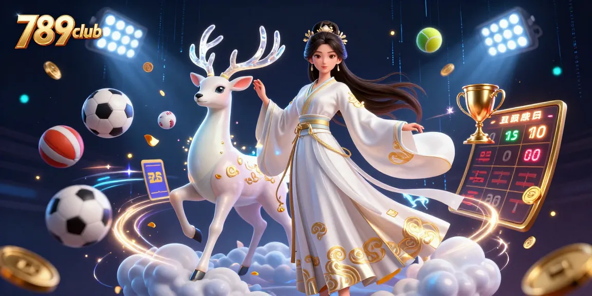 Experience the excitement of 789club with a dazzling 3D illustration capturing vibrant casino elements.