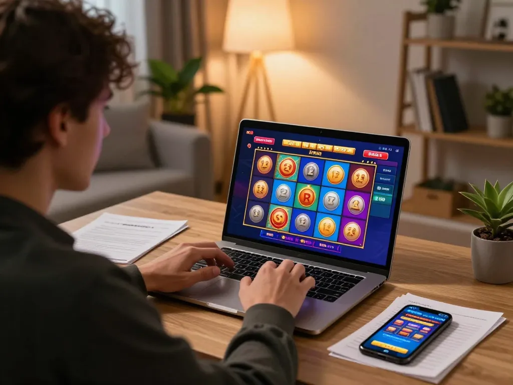 Player engaged in online gaming on vt88, showcasing colorful slot game excitement.