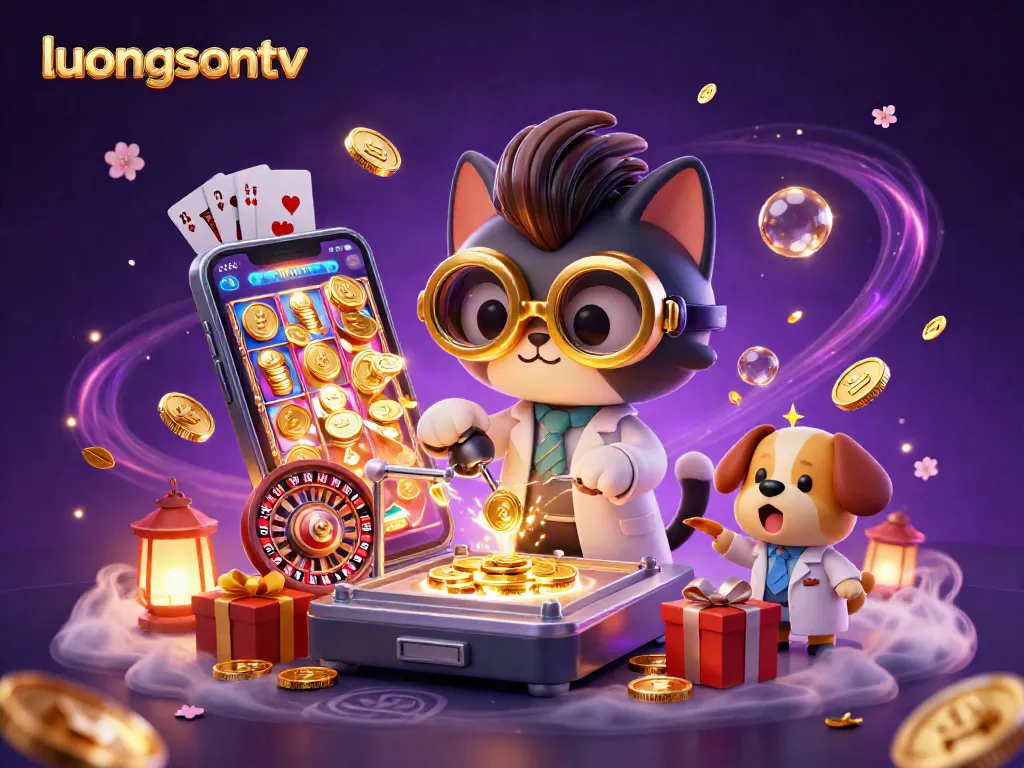 Watch thrilling live football action with luongsontv, featuring dynamic gaming elements and golden coins.