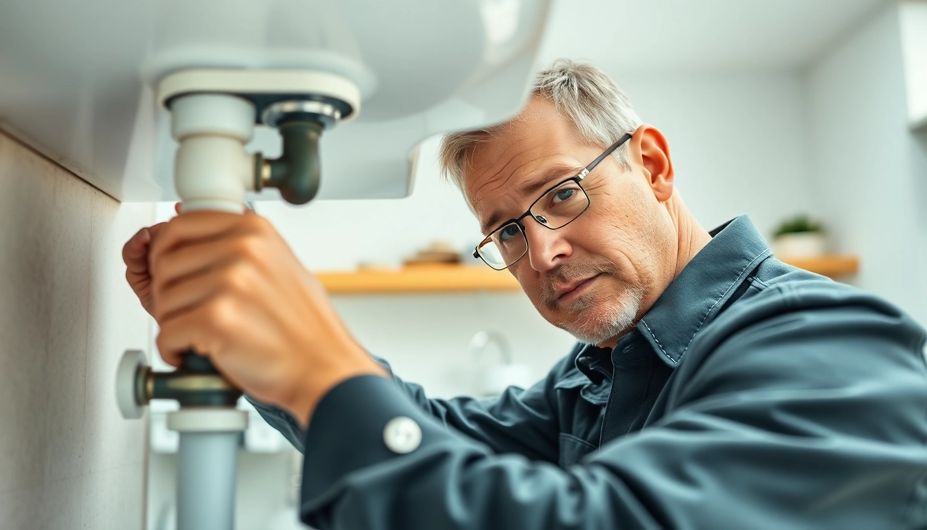 Find a skilled plumber near me repairing a kitchen sink with expert precision.