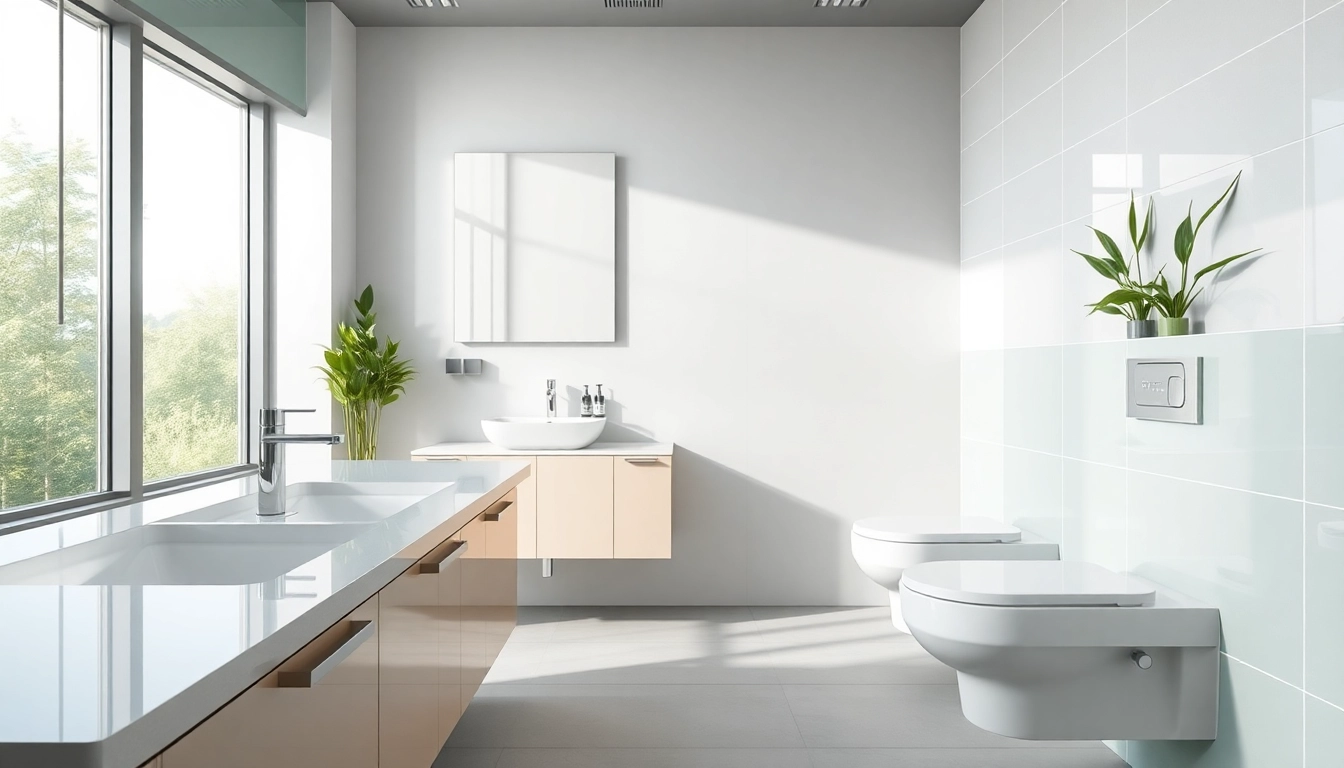 Transform a space with commercial washroom refurbishment showcasing sleek design and eco-friendly fixtures.