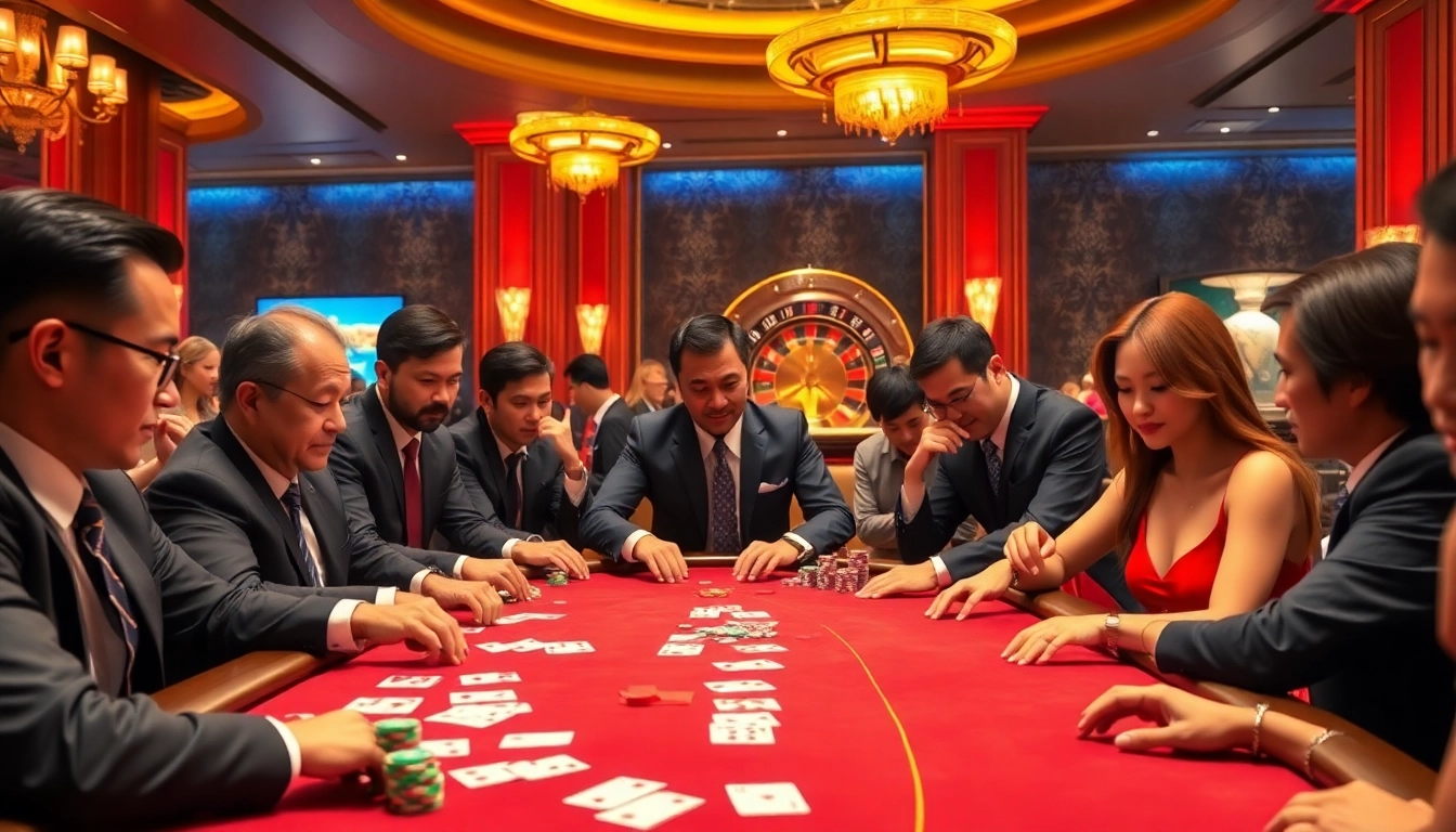 Experience the thrill of gambling with 7m cn at a vibrant poker table bustling with excitement.