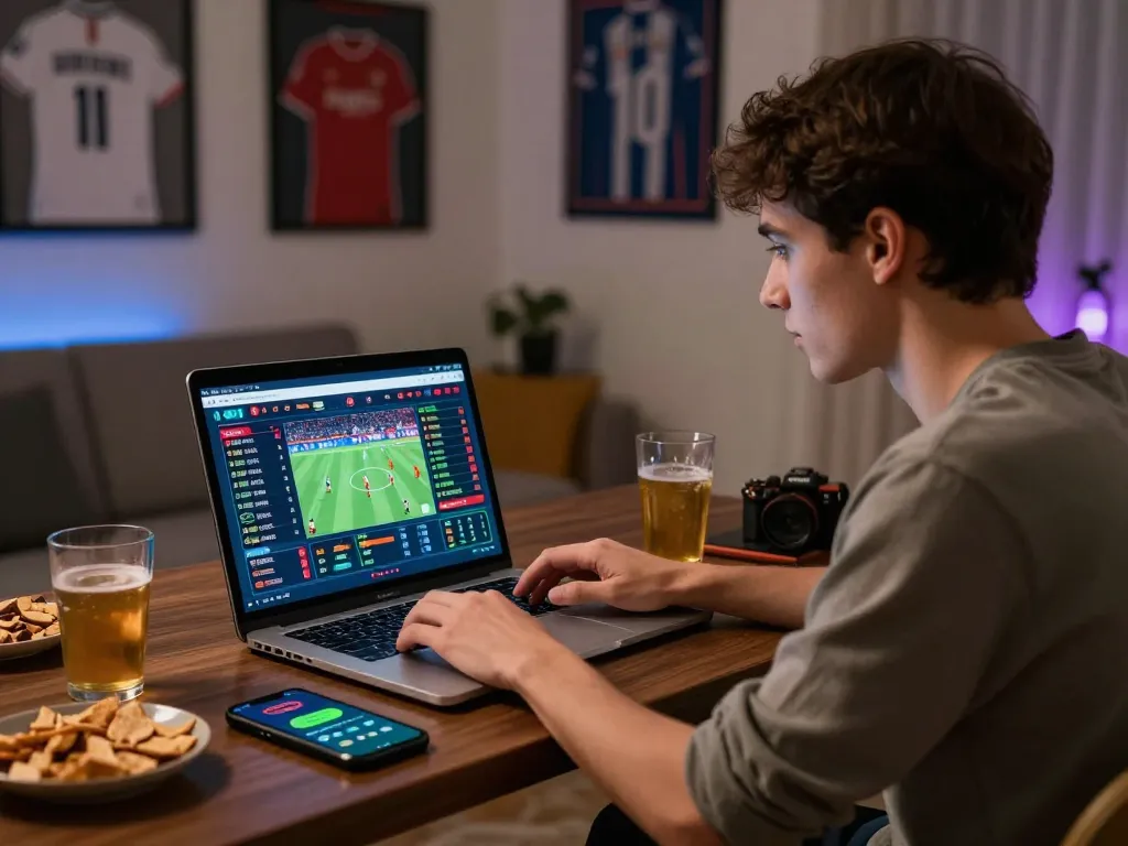Experience the excitement of online betting at https://rikbet.in.net/ with a cozy home setting and engaging sports betting interface.