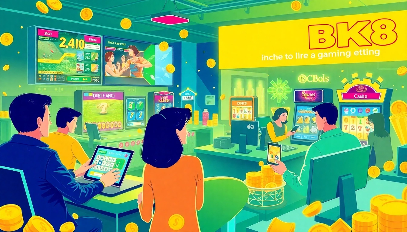 Experience top gaming excitement at bk860s.com, featuring dynamic scenes of sports betting and casino games.