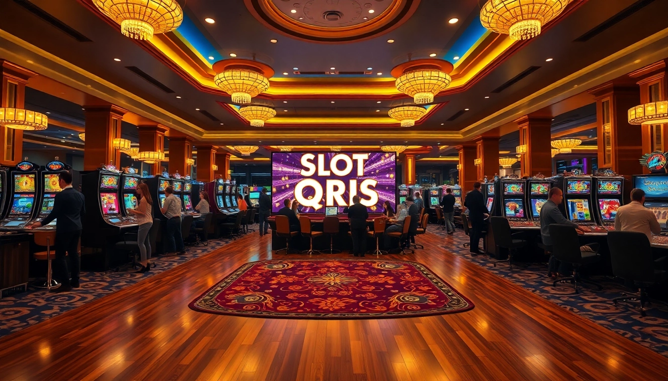 Players experiencing the excitement of slot QRIS at a vibrant casino.