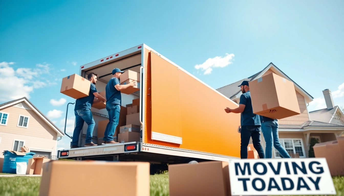 Efficient movers from moving companies calgary loading a truck outside a suburban home.