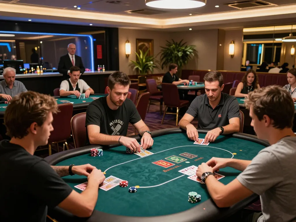The excitement of a poker game in the lively atmosphere of a 789 Club.