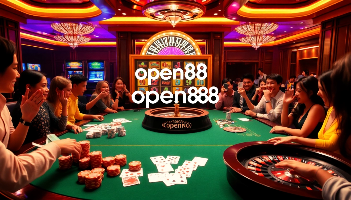 Experience the thrill of gambling at open88 with elegant tables and vibrant slot machines.