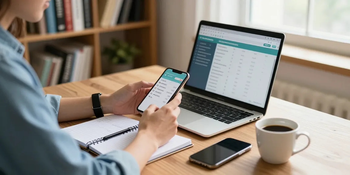 Check any number quickly with a free phone number checker in a cozy home office.