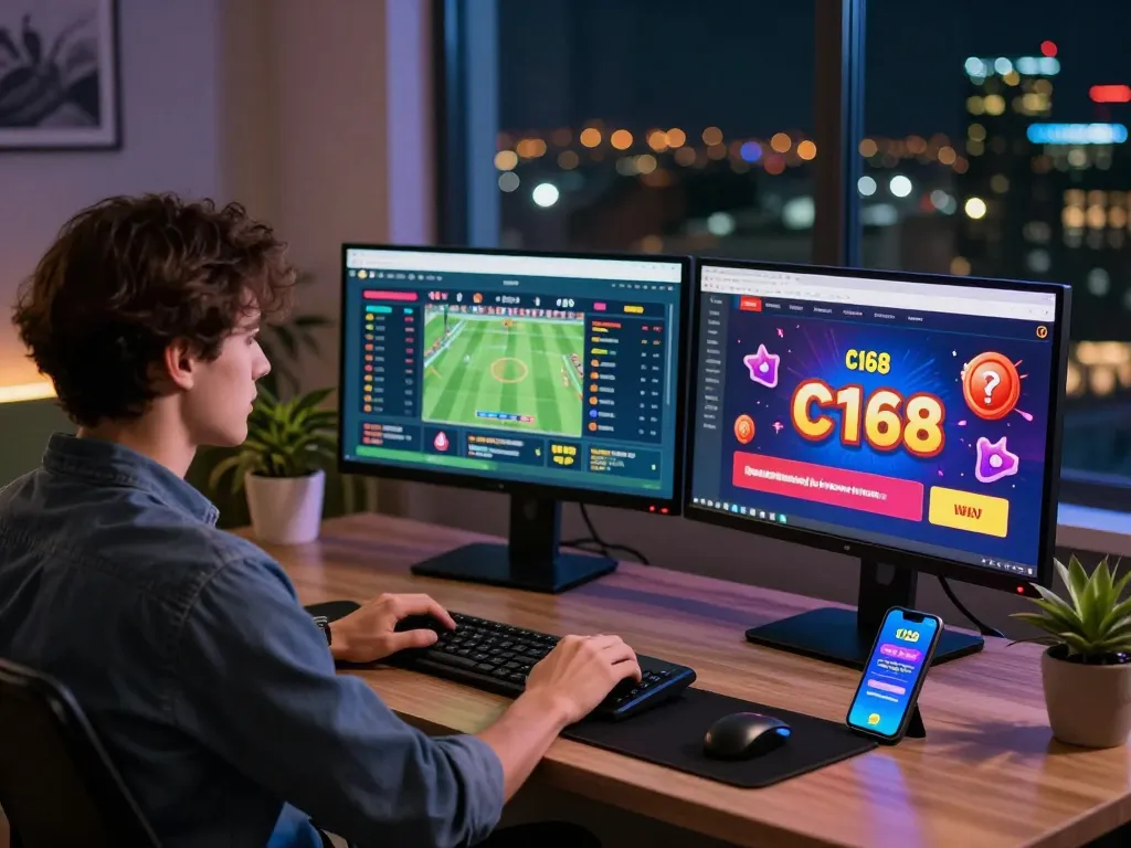Exciting online gambling experience with C168 platform interface and vibrant betting atmosphere.