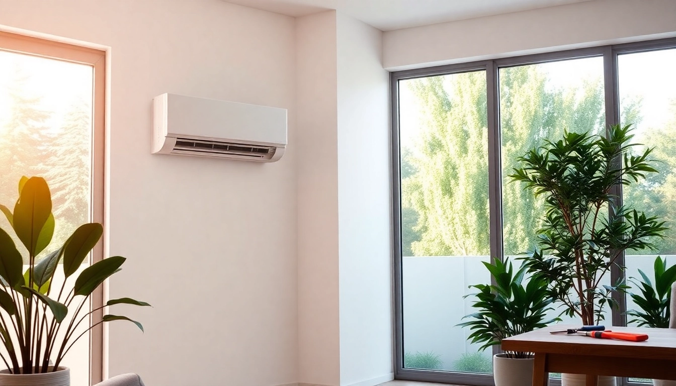 Install a mini split ac unit stylishly in a modern home interior.