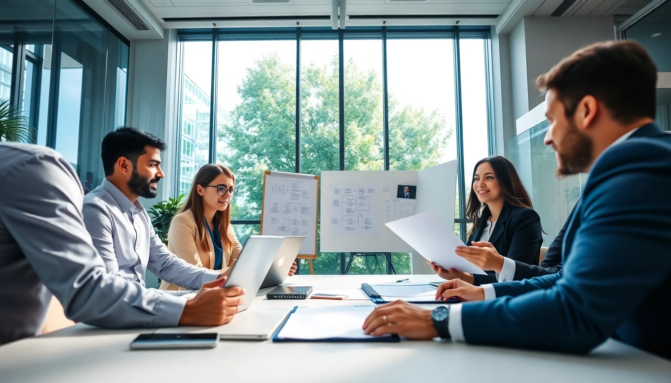 Register LLC in the US scene with diverse professionals in a modern office, showcasing business discussions.