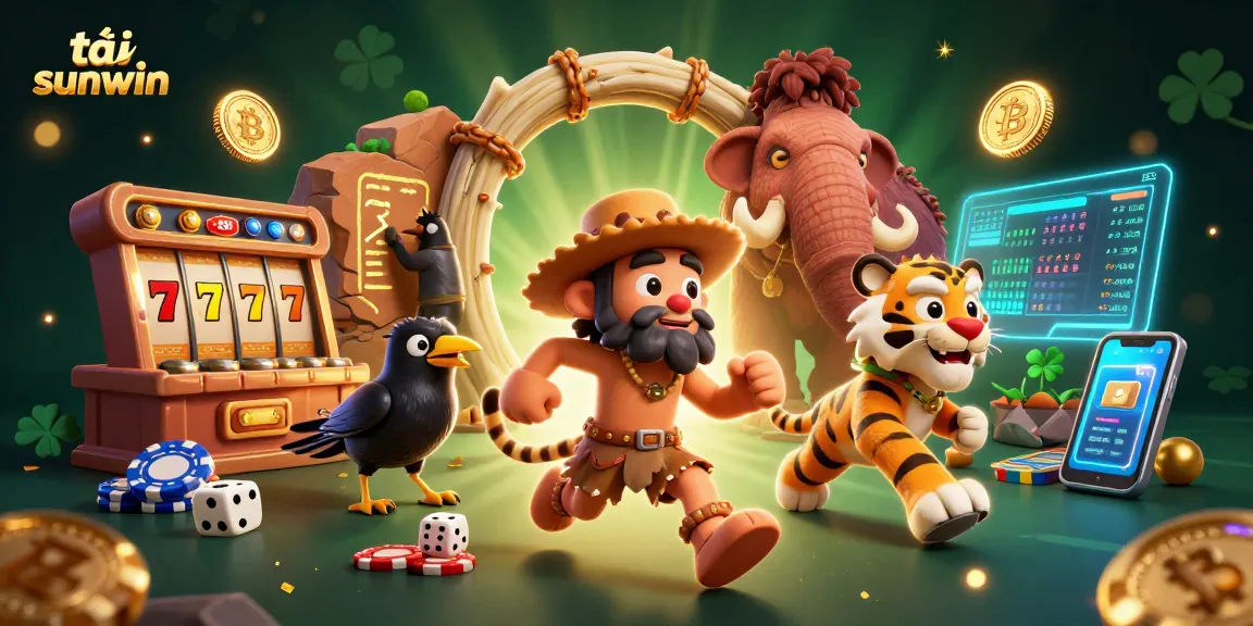 Join the fun to tải sunwin and win big with 3D cartoon characters at a vibrant prehistoric casino.