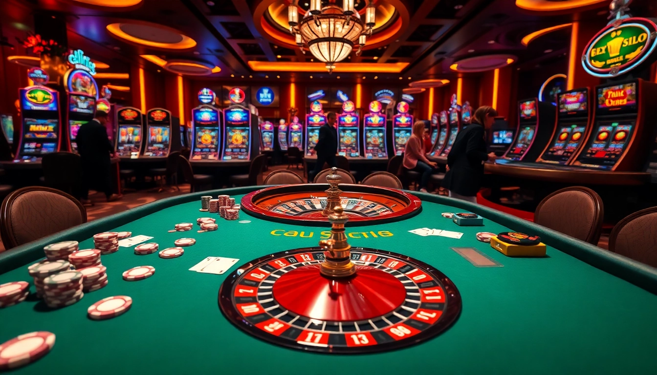 Engage in thrilling gameplay at https://98win3h.io/ casino with vibrant poker chips and roulette excitement.