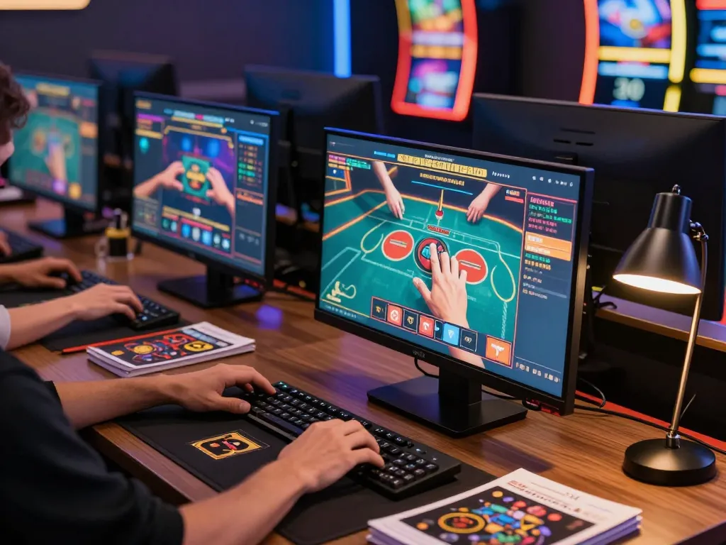 Engaging in strategic gameplay with the apk sungaitoto at a modern online gaming setup.