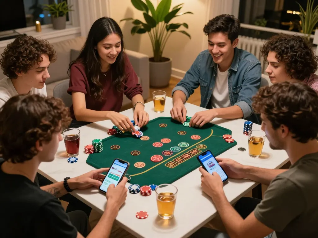 xóc đĩa gameplay with friends socializing and strategizing at home