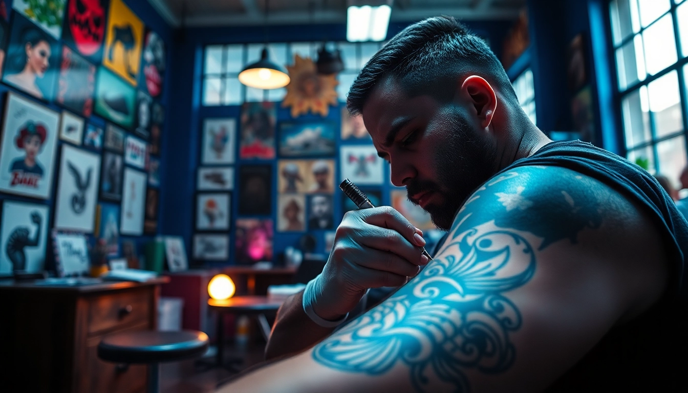 Explore the artistry of tattooing at 89bet.tattoo with vibrant designs in a professional parlor.